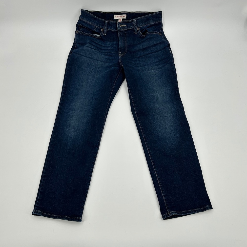 Lucky Brand Sweet Crop Jeans Womens 10/30 Dark‎ Wash Stretch Denim Straight Leg